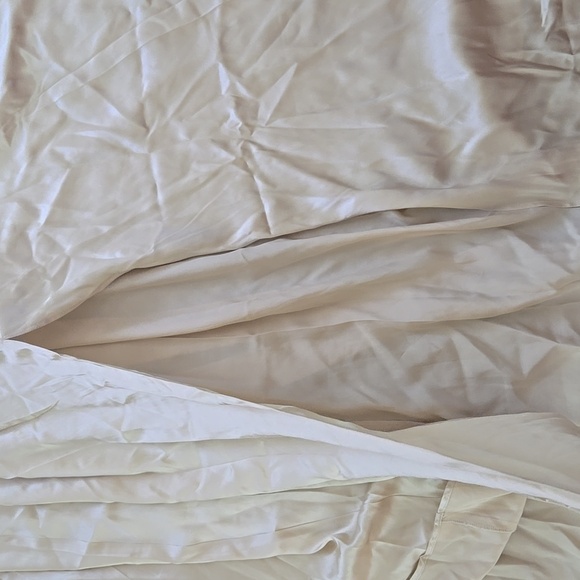 NWT Reformation Alani Dress 24 Silk Halter Maxi Ivory Slit Open Back Tie Bow - Picture 7 of 12